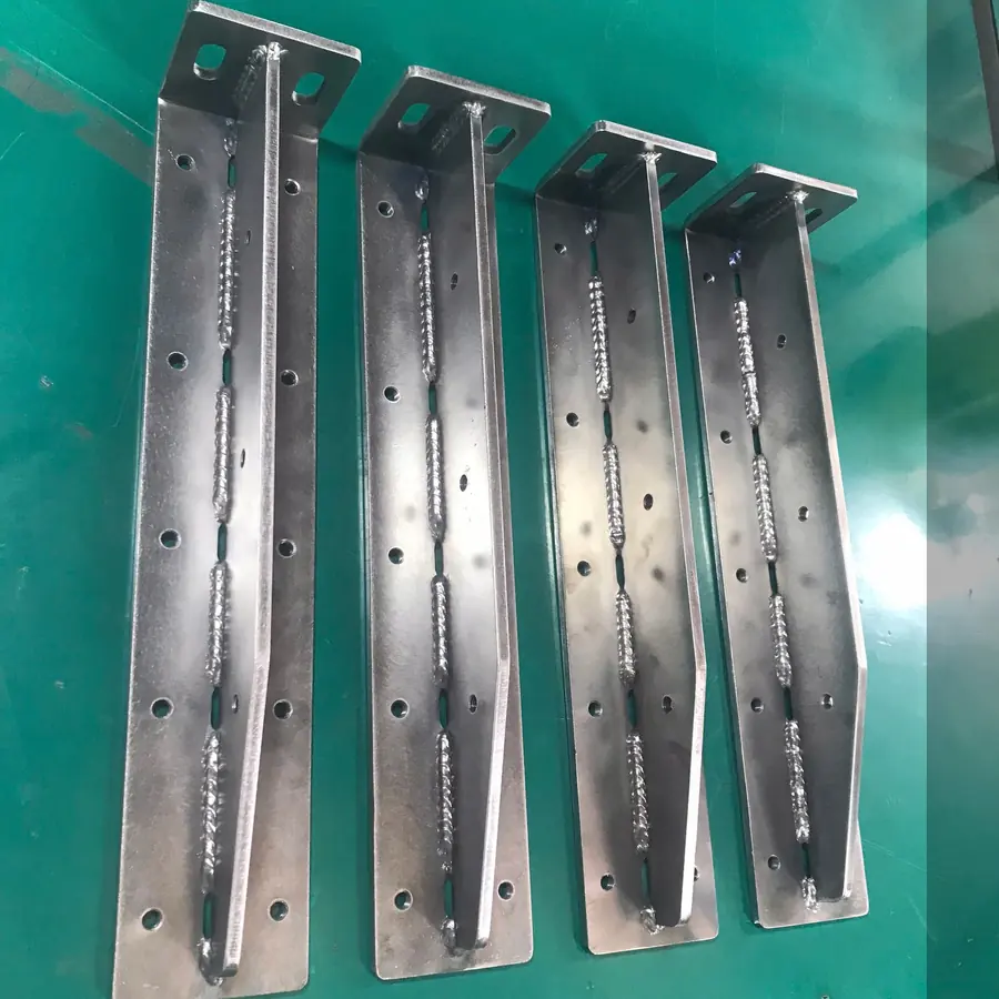 Four laser cut, bent and stitch welded support rails with mounting holes